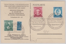 FRZ / Württemberg, Goethesatz auf (Maximum-) Postkarte, mit Goethe Sonderstempel + Motiv!, Karte nicht gelaufen