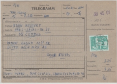 DDR, Mi.Nr.: 1854 u.a. auf frankiertem Telegramm