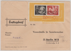 DDR, Mi.Nr.: Bl. 7 auf FDC, nicht gelaufen