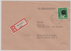 DR, 1944, Mi.- Nr.: A795 als EF auf Eingeschriebenem Fernbrief von München nach Nürnberg