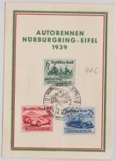 DR, 1939, 695- 97 als Satz- MiF auf Erinnerungskarte, nicht gelaufen, mit Sonderstempel