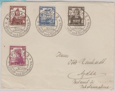 DR, 1936, Mi.- Nr.: 594- 97, als MiF auf Ortsbrief innerhalb Apolda´s, mit Sonderstempel