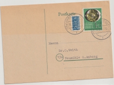 BRD, 1952, Mi.- Nr.: 141 als EF auf Fernpostkarte, von Amberg nach Neumühle