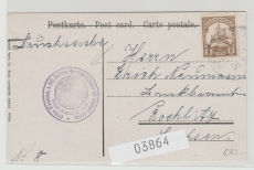 DSWA, 1910, Mi.- Nr.: 24, als EF auf Drucksachen- Bildpostkarte von Johann- Albrechtshöhe nach Rochlitz