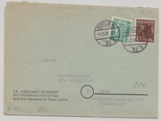 Berlin, 1949, Mi.- Nr.: 25 + 44 als MiF auf Fernbrief von Berlin nach Köln!