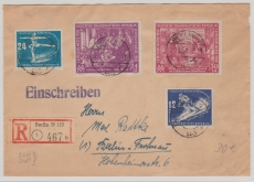 DDR, 1950, Mi.- Nr.: 246- 47 + 248- 49 als MiF auf Einschreiben- Ortsbrief innerhalb von Berlin, gepr. Zierer BPP