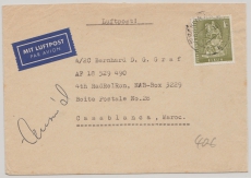 Berlin, 1960, Mi.- Nr.: 153 als EF (!!!) auf Luftpost- Auslandsbrief von Berlin nach Casablanca (Marok.), und zurück