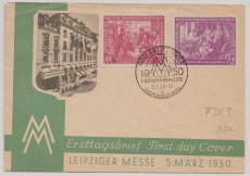 DDR, 1950, Mi.- Nr.: 248- 49 auf FDC, nicht gelaufen