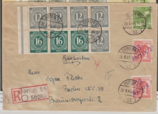 Berlin- Vorläufer, 1948, Kontrollrat- Mi.- Nr.: HBL 123 in MiF mit gef. Handstempeln, auf R.- Ortsbrief innerhalb Berlin´s!