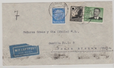 DR, 1939, Mi.- Nr.: 538 u.a. in MiF auf Luftpost- Auslandsbrief von Hamburg nach Punta Arena / Chile