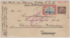 USA, 1928, 1,05 $ MiF auf Zeppelinbrief 1. Amerikafahrt 1928, von Elisabeth (USA) via Lekehurst- Friedrichshafen nach Rheinhausen