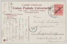 DAP, Türkei, 1910, Mi.- Nr.: 49 als EF auf Bildpostkarte von Jerusalem nach Regensburg