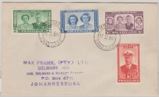 Swaziland, 1947, 1 Sh. + 6 d. MiF auf Auslandsbrief von Mbabane nach Johannesburg (Süd- Afrika)