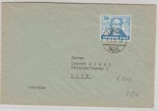 BRD / Berlin, 1950, Berlin- Mi.- Nr.: 63 als EF auf Auslandsbrief von Lorch nach Bern (CH)