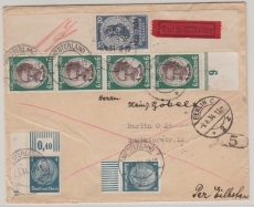 DR / III. Reich, 1934, Mi.- Nr.: 510, u.a., in MiF auf Eilboten- Fernbrief von Westerland nach Berlin