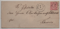 NDP / Nachverw. AD- Stempel / MS, ca. 1869, 1 Gr. als Fernbrief von Kleinen (Nachverw. AD- Stempel / MS) nach Schwerin