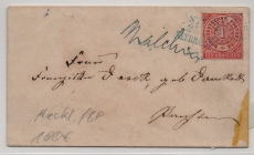 NDP / Nachverw. AD- Stempel / MS, ca. 1869, 1 Gr. als Fernbrief von Malchin (Hs) + BP- Stempel (Nachverw. AD- Stempel / MS) nach ...