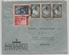 Argentinen, 1936, 5,25 P. MiF, auf Luftpost- Auslandsbrief, von Buenos Aires nach Berlin