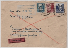 DDR, 1953, Mi.- Nrn.: 218 (SBZ), 333 + 339 in MiF auf Rorpost- Eilboten- Ortsbrief innerhalb von Berlin, FA Dr. Ruscher BPP!