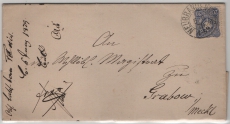 DR / Nachverw. AD- Stempel / MS, 1879, Mi.- Nr.: 34b als Fernbrief von Neubrandenburg (AD- Stempel / MS) nach Grabow