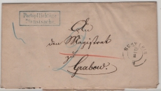 Meckl. Schwerin, 1868, Dienst Fernbrief von Schwerin nach Grabow, mit Stempel Portopflichtige Diensache + gr. Siegel rs.!