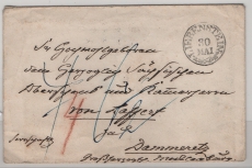 Meckl.- Schwerin, Incomming mail, ca. 1850, Inlands- Fernbrief, von Liebensten via ..., Eisenach, ..., nach Dammeretz