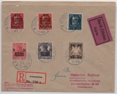 Bayern  / DR, 1920, MiF Bayern / DR auf Orts- Eilboten- Einschreiben- Brief, innerhalb von Deisenhofen