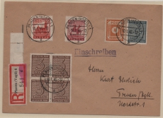 Lokalausgaben, D.- OST, 1946, Plauen, Mi.- Nrn.: 4 + 5, u.a. in MiF auf E.- Fernbrief von Plauen nach Treuen