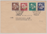 Nrn.: 289- 92, kpl. Satz auf Fernbrief von Berlin nach Dresden, mit Weltjugendfestspiele- Stempel, 1951