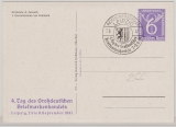 DR, 1941, 6 Pfg. Privat- GS, zum 4.Tag des Großdeutschen Briefmarkenhandels, mit Sonderstempel, nicht gelaufen