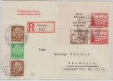 DR, 1938, Mi.- Nr.: Zdr. W 127 vom ER u.a als MiF auf Einschreiben- Ortsbrief innerhalb  Chemnitz, mit Sonderstempel