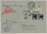 DR, 1943, 781 (2x) + 840 als MiF auf Nachnahme- Fernbrief von Merseburg nach Halle, interessante Portostufe!!!