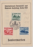 DR, 1939, 686- 688 als Satz- FDC auf Werbekarte, nicht gelaufen, mit Sonderstempel