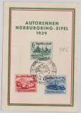 DR, 1939, 695- 97 als Satz- MiF auf Erinnerungskarte, nicht gelaufen, mit Sonderstempel