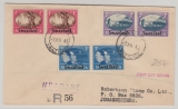 Swaziland, 1945, 12 D MiF auf Auslands- Einschreiben- FDC, von Mbabane nach Johannesburg (Süd- Afrika)