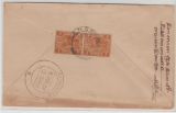 Malaya, 1932, 4 C (2x) als Mef rs. auf Brief von Klang nach Rayavaram (Süd- Indien)