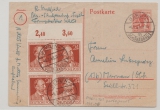 Berlin, Vorläufer, 1948, 30 RPfg.- GS- Karte (Mi.- Nr.:P 963) + 4x Mi.- Nr.: 963 als Fernpostkarte von Berlin nach Murnau