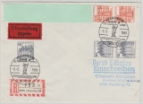 BRD, 1988, Mi.- Nrn.: 1143 (2x), (1x mit Rollenendstreifen), u.a., in MiF auf R.- Eil- Fernbrief von Hannover nach Duisburg