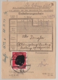 DR, 1944, Mi.- Nr.: 788 Als EF auf Einlieferungsbeschein von Wien, sehr selten!