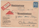 DDR, 1950, Mi.- Nr.: 250 (4x) + DV (rs.), + 243 (vs.) in MiF auf Einschreiben- Nachnahme- Ortsbrief innerhalb von Berlin