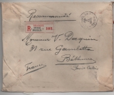 Belgien, 1922, 1,85 Fr. MiF rs. auf Auslandseinschreiben von Brüssel nach Bethune (Fr.)