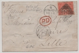 GB / Irland- Vorläufer, 1867, 4 P. EF auf Aus landsbrief von Armagh nach Lille (Fr.), via London