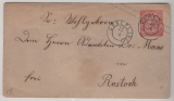 NDP / Nachverw. AD- Stempel / MS, ca. 1869, 1 Gr.- GS- Umschlag, als Fernbrief von Croeplin (Nachverw. AD- Stempel / MS) nach Rostock