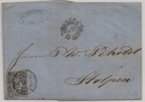 Sachsen, 1856, 1/2 Ngr. (Mi.- Nr.: 8), als EF auf Brief von Dresden (guter Stempel!) nach Stolpen (eigener Zustellbereich!)