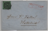 Baden, ca. 1856, Mi.- Nr.: 6 als EF auf Fernbrief von Freiburg nach Höllsteidt(???)