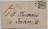 Baden, 1869, Mi.- Nr.: 23, als EF auf Fernbrief von Müllheim nach Freiburg