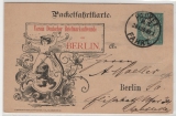 Stadtpost; Berlin, 1889, Paketfahrtkarte, mit Privatzudruck / auf private Bestellung, im Orts- Verkehr von Berlin