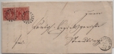 Bayern, ca. 1866 (?), Mi.- Nr.: 9 (2x) als MeF auf Fernbrief von Landshut nach Straubing