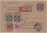 Lokalausgaben, D.- OST, 1946, Görlitz, GS P 898 +Mi.- Nrn.: 1- 3 + 12 als Zusatz auf E.- Ortskarte innerhalb von Görlitz