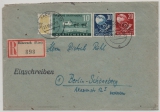 FRZ / Württemberg, 1949, Mi.- Nrn.: 49, 51 + 52, in MiF auf R.- Fernbrief von Biberach nach Berlin